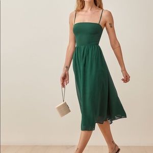Reformation Midi Emerald Dress